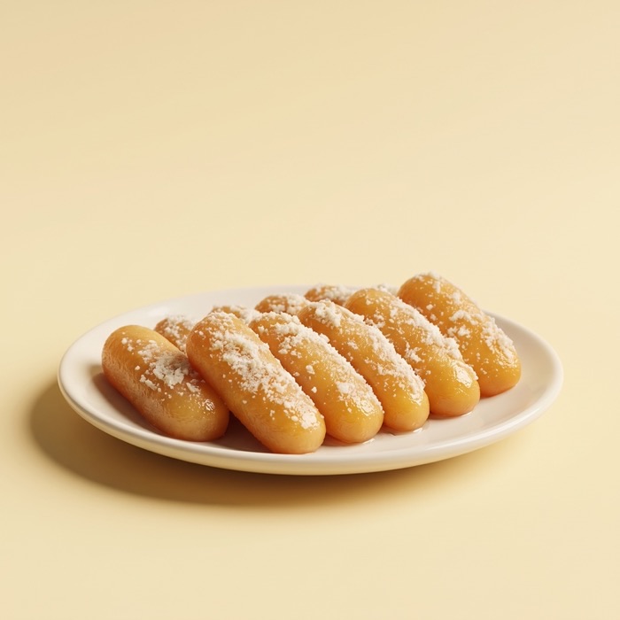 Golden chomchom dusted with khoya