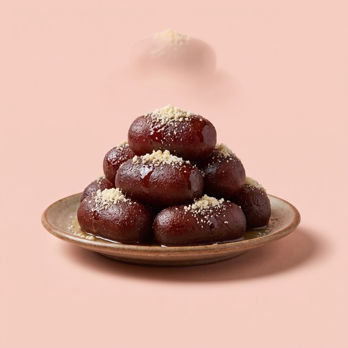 Dark kalojam dusted with khoya